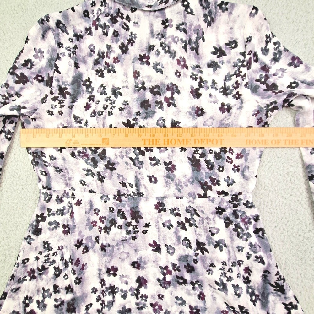 Simply Vera Vera Wang Blouse Womens Small Purple Ditsy Floral Drawstring Fairy‎ - Picture 4 of 9